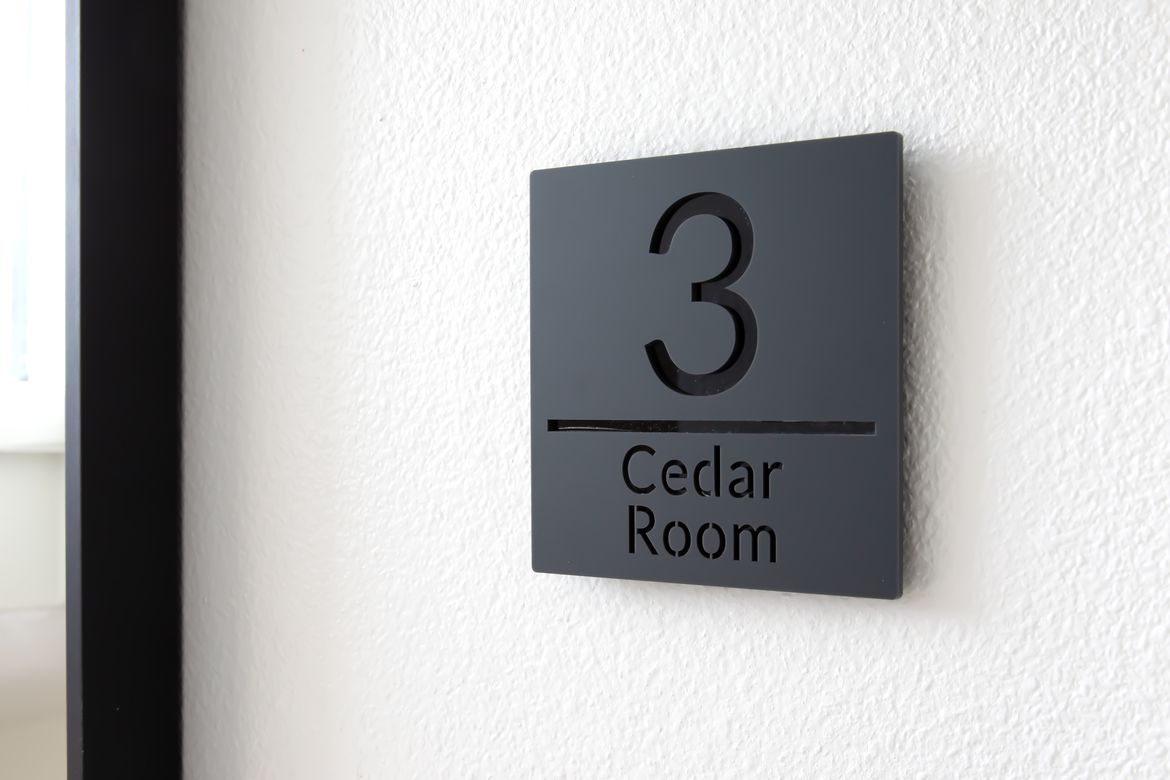Detail - Cedar Room Sign